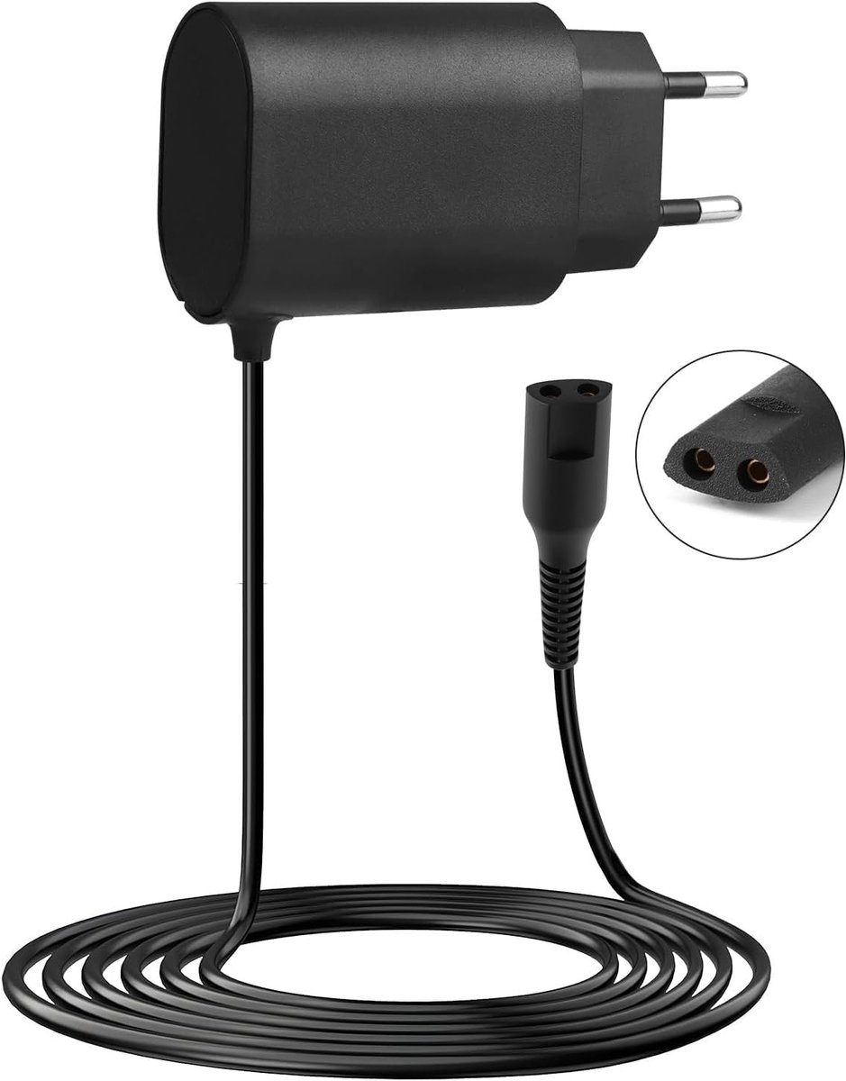 Oplaadbare 12V 0.4A Adapter voor Elektrische Scheerapparaten, Vervangende Oplaadkabel voor Trimmers en Scheerapparaten, Geschikt voor Diverse Series en Modellen