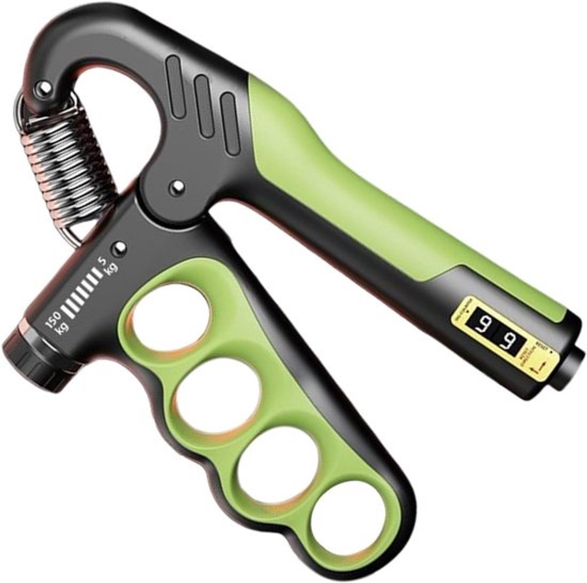 Onderarm Grijptrainer - Handspiertrainer Vingeroefenaar - Kracht Opbouwen - Instelbare Weerstand - 18.5 x 11.8 x 3 cm - Groen