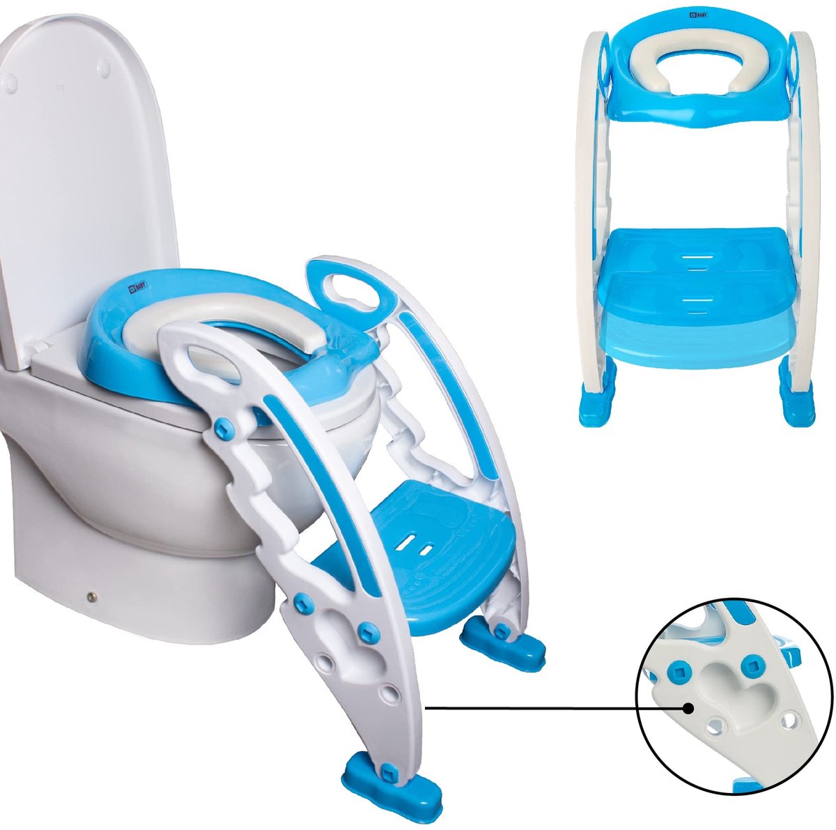 Portable Baby Toilet Seat met Ladder - Blauw
