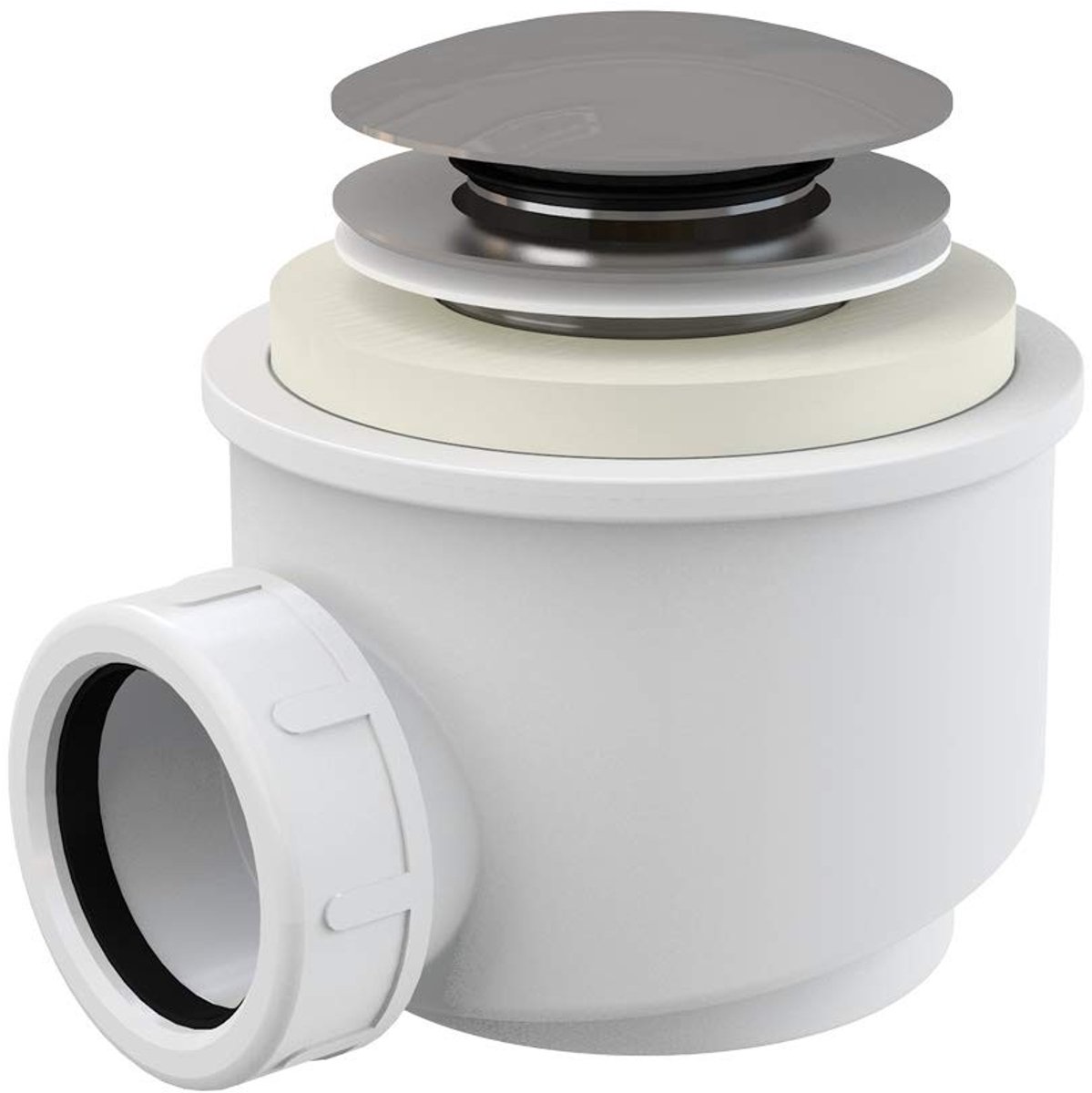 Doucheafvoer met Click-Clack Sifon - Ø52 mm gat met Ø70 mm afdekking