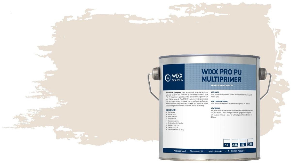 PU Multiprimer - Isolerende Verf - 20L - 9001 Cream White