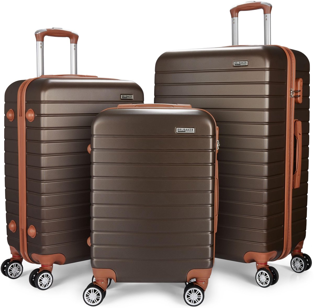 Kofferset Parijs - 3-delig Hardshell - Bruin