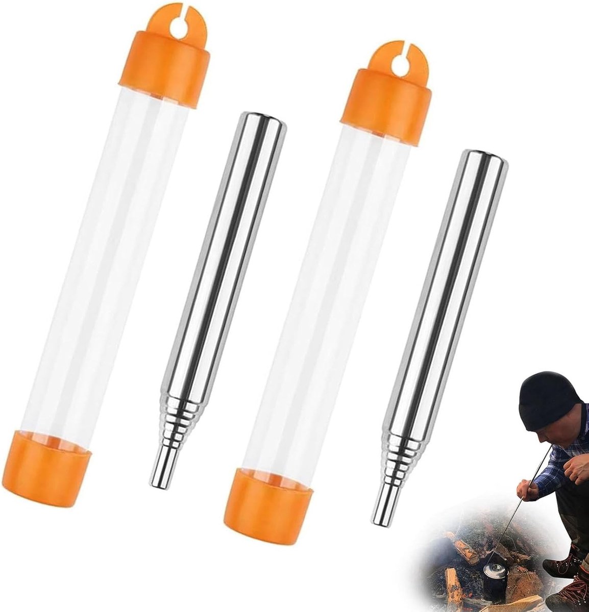 Opvouwbare Blazertools - 2 Stuks Telescopische Blazerpijpen voor Kamperen, BBQ en Vissen, Ideaal voor Buitenkoken en Picknicken