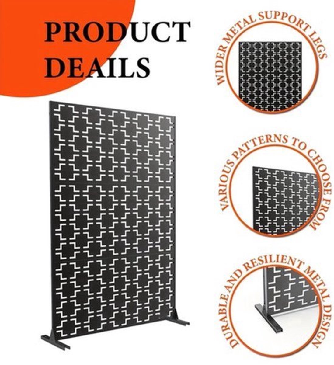 Tuinscherm – Privacyscherm – Schutting – Balkonscherm – Windscherm – Metalen Gehard Staal – Weerbestendig & 183x119 cm