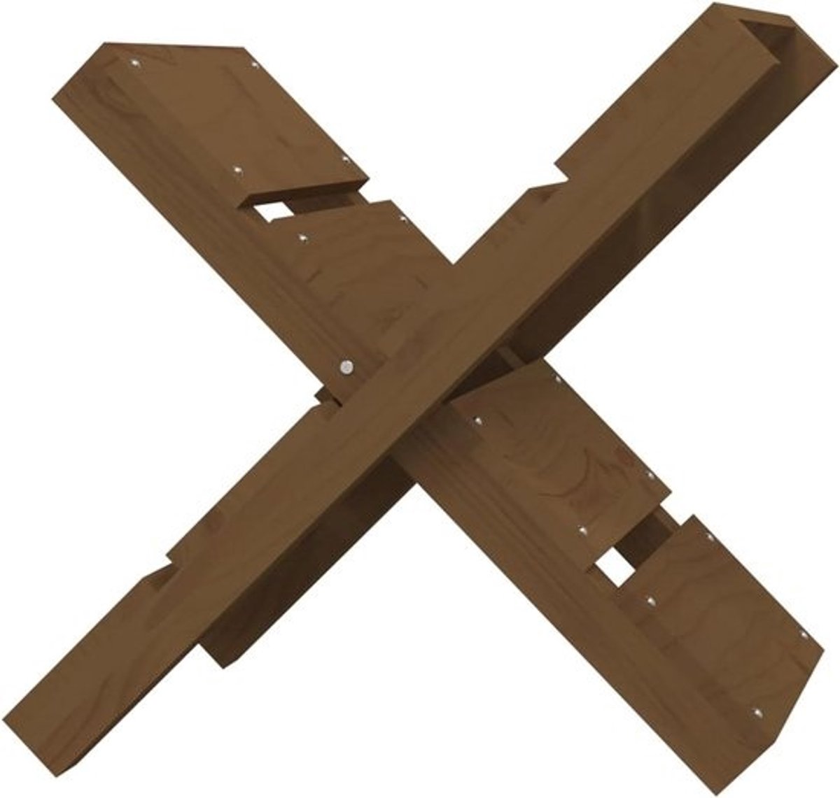 Haardhouthouder - Brandhoutstandaard - Opslag naast haard - Massief grenenhout - 47 x 395 x 48 cm - Honingbruin