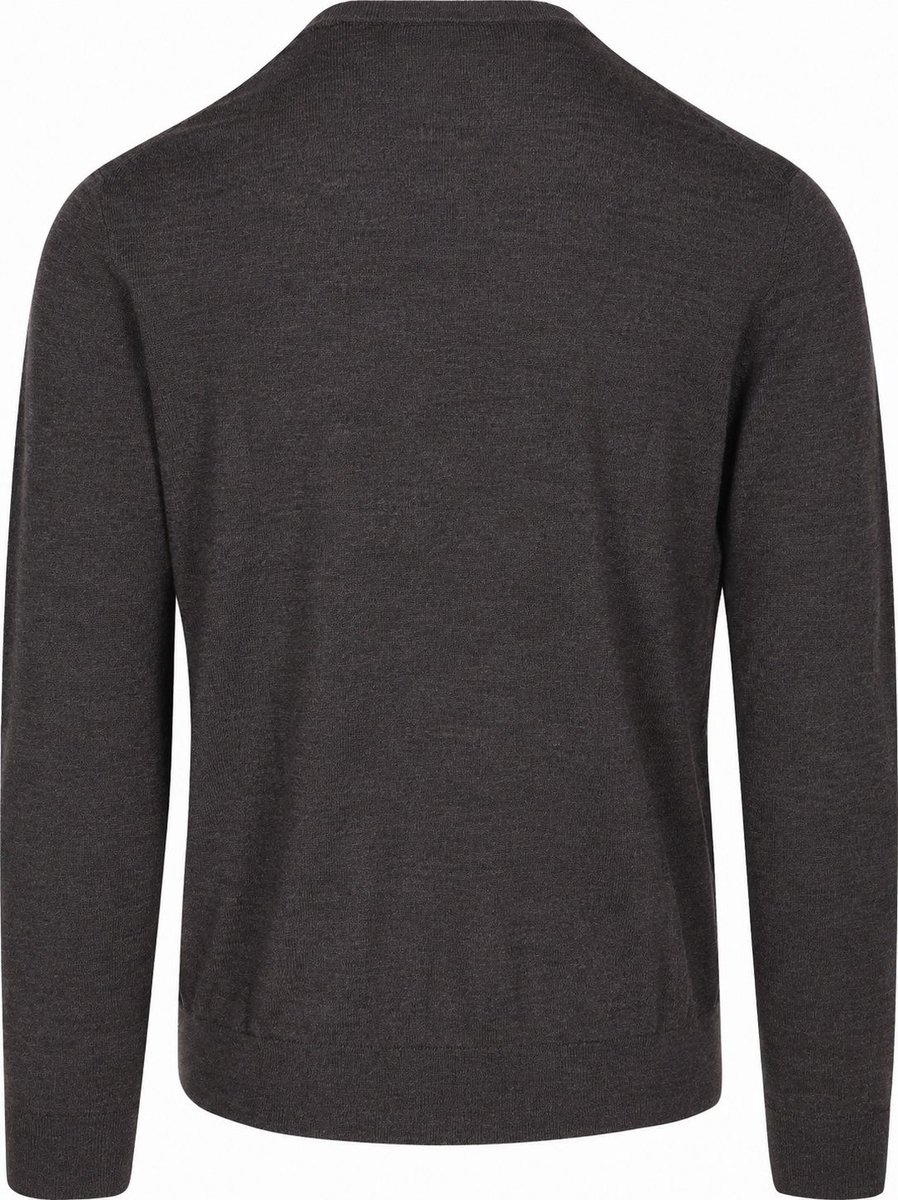 Profuomo Pullover Merinowol Donkerbruin - Maat M - Heren