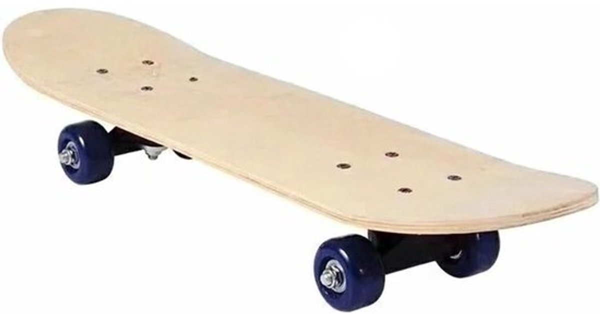 Kinderskateboard - Dubbel Kick Board - Leren Tricks - Zeven Lagen Esdoorn - 60x15cm - Blanco