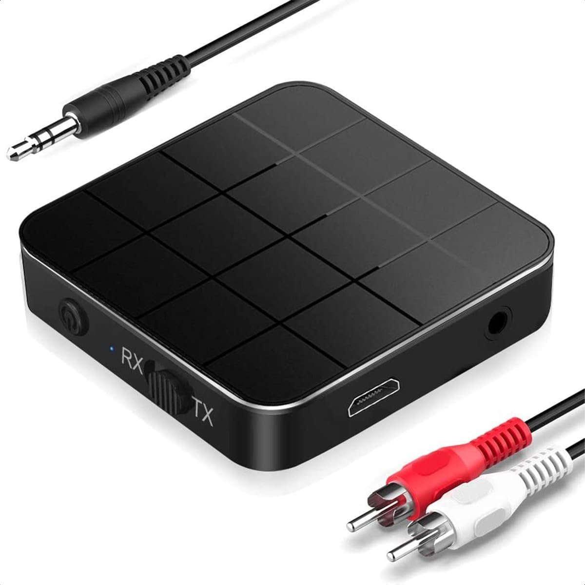 carmdering - Bluetooth Transmitter & Receiver 2 in 1 - BT 5.0 - 3.5MM AUX / RCA - Bluetooth Zender - Bluetooth 5.4 Receiver - Bluetooth Ontvanger - Bluetooth Transmitter- Draadloze Ontvanger - Voor auto-tv-pc