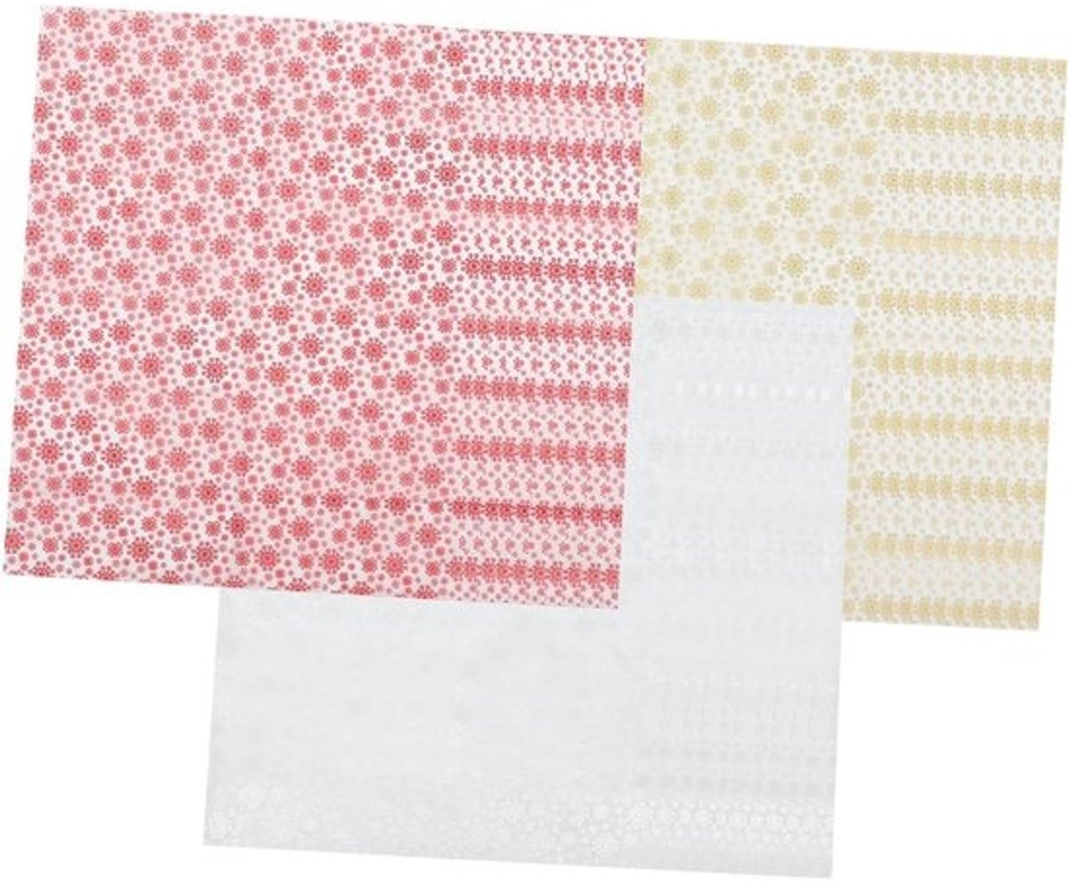 Kerstcadeau Inpakpapier - Kerstpapier Sneeuwvlok - Cadeaus Versieren - Duurzaam Vouwbaar - 66x50cm - Zoals Getoond