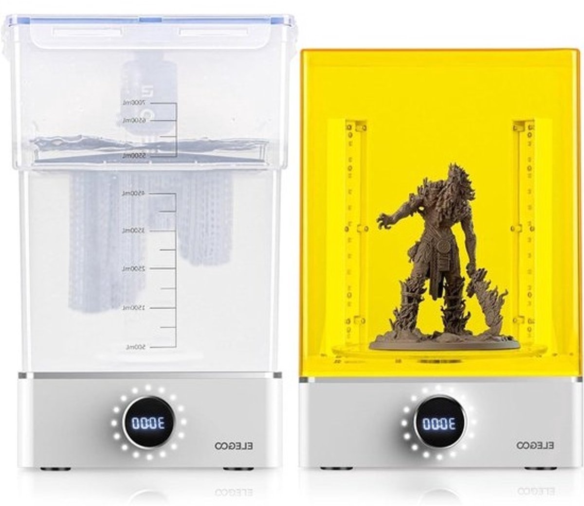 Was- en Droogstation - 3D Print Reiniger - Harsmodellen Reinigen - 360 Graden Uitharding - 200 x 260 mm - Wit