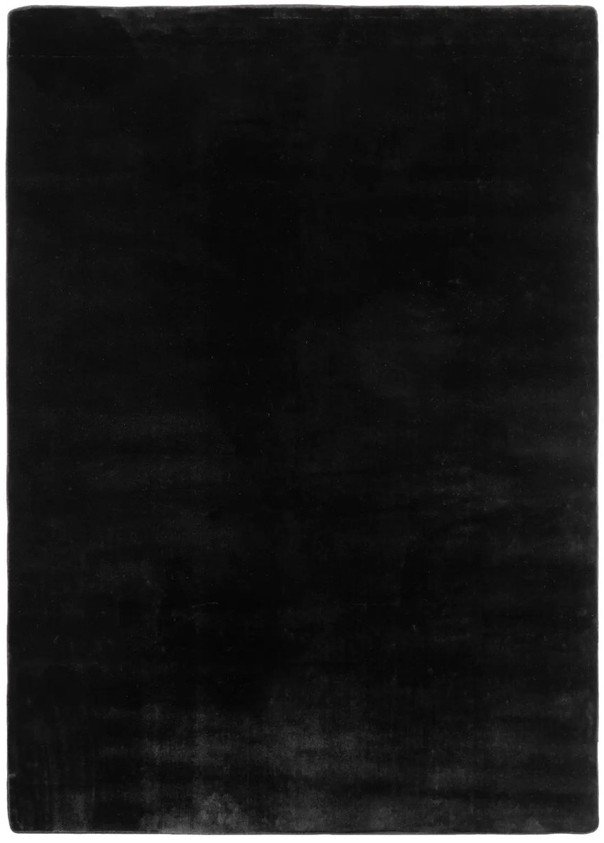 Dutch XXL Wasbaar Vloerkleed | Tapijt | Joy | Uni | Zwart | 60x100 cm