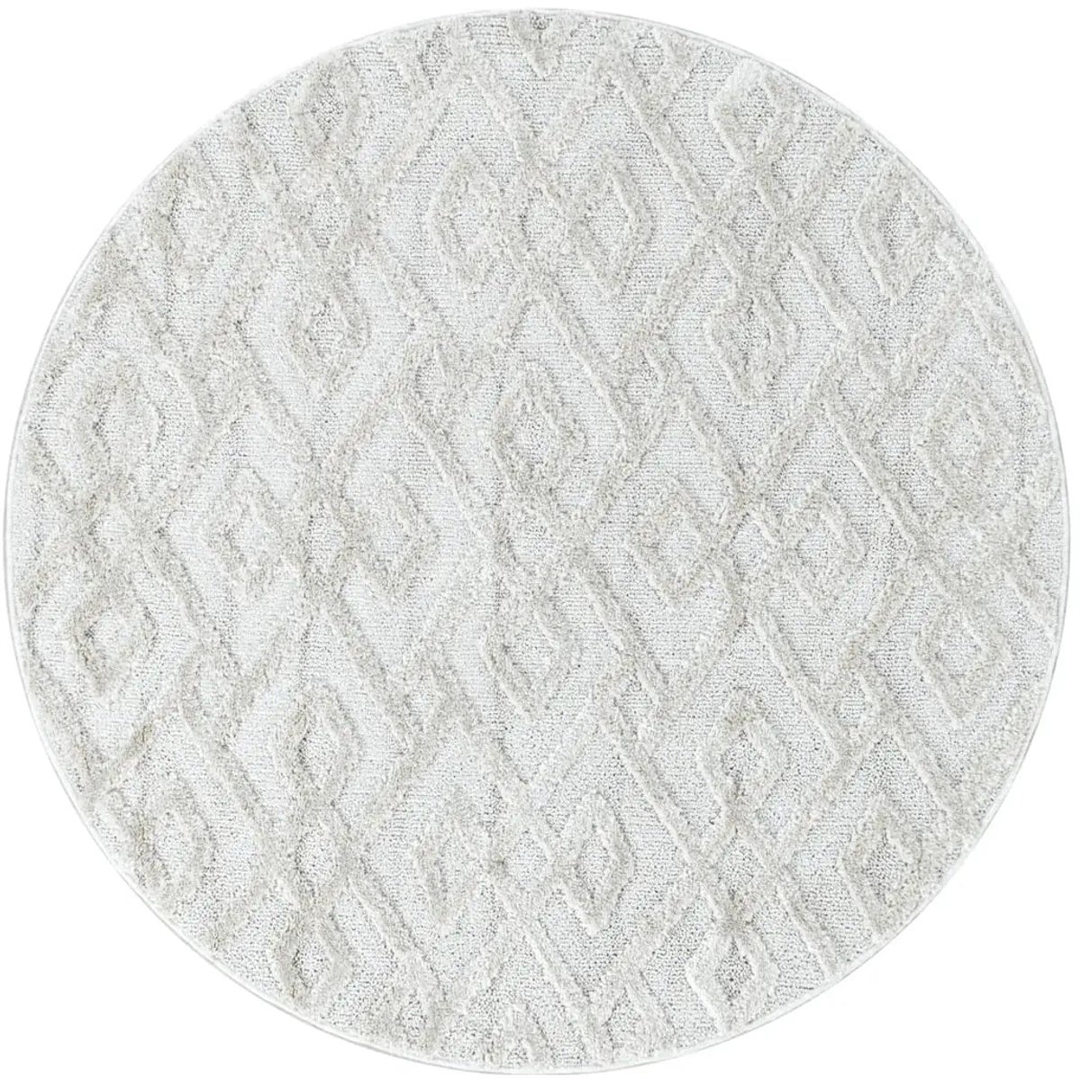 Dutch XXL Rond Scandinavisch Vloerkleed | Tapijt | Pisa | Labyrint | Crème | 120x120 cm