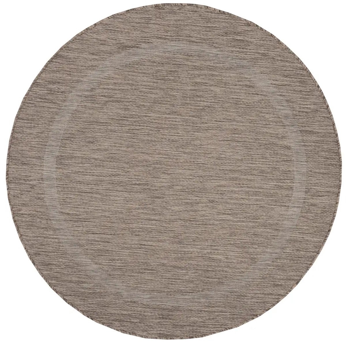 Dutch XXL Rond Buitenkleed | Relax | Kader | Bruin | 120x120 cm | Buitentapijt | Tuintapijt