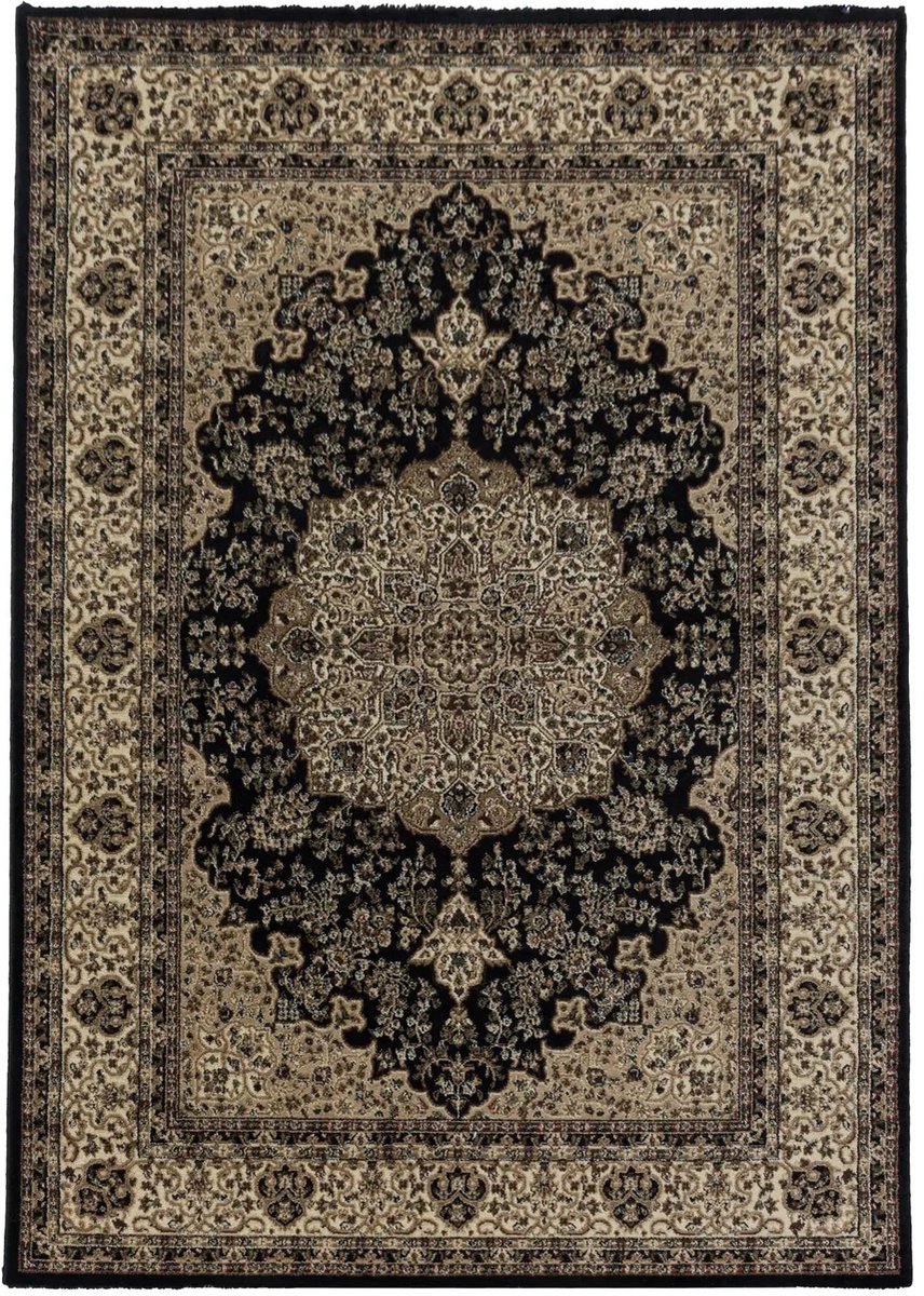 Dutch XXL Perzisch Tapijt | Kashmir | Ornamenteel | Zwart | 200x290 cm