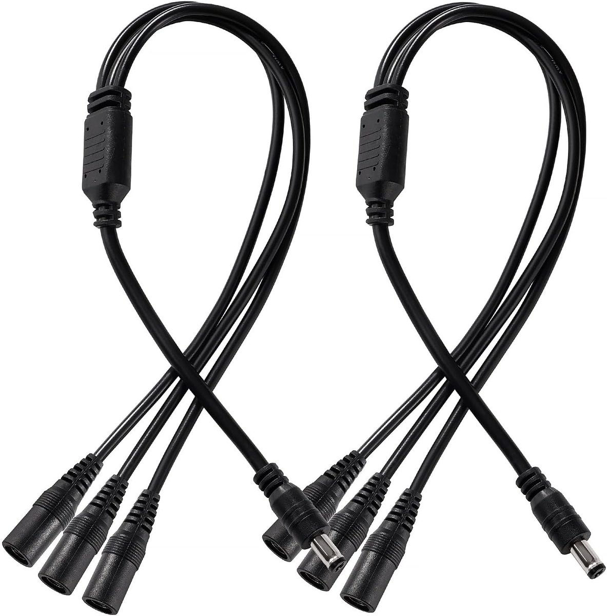 5.5x2.1mm DC Power Splitter Kabel - 1 Mannelijk naar 3 Vrouwelijk, 5-24V, Geschikt voor CCTV Camera's, LED Strips en Routers, 3-Weg Verdeel Kabel