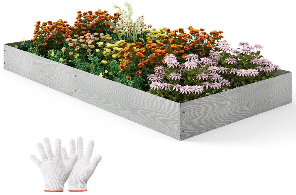 SureDeal® - Tuinier - Gegalvaniseerd Metalen Verhoogd - 110x20 cm - Zilver
