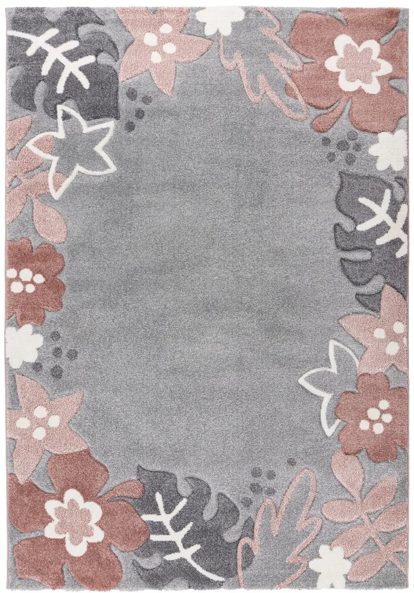 Dutch XXL Kindervloerkleed | Tapijt | Happy | Bloemen | Multikleur | 80x150 cm