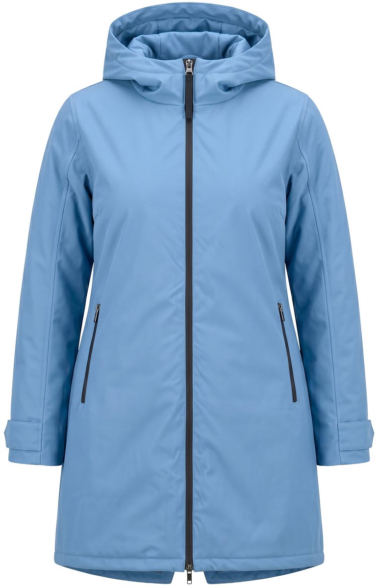 Ulla Popken - Dames - HYPRAR functionele jas waterdicht 2-wegrits - Taupe - Maat 58+