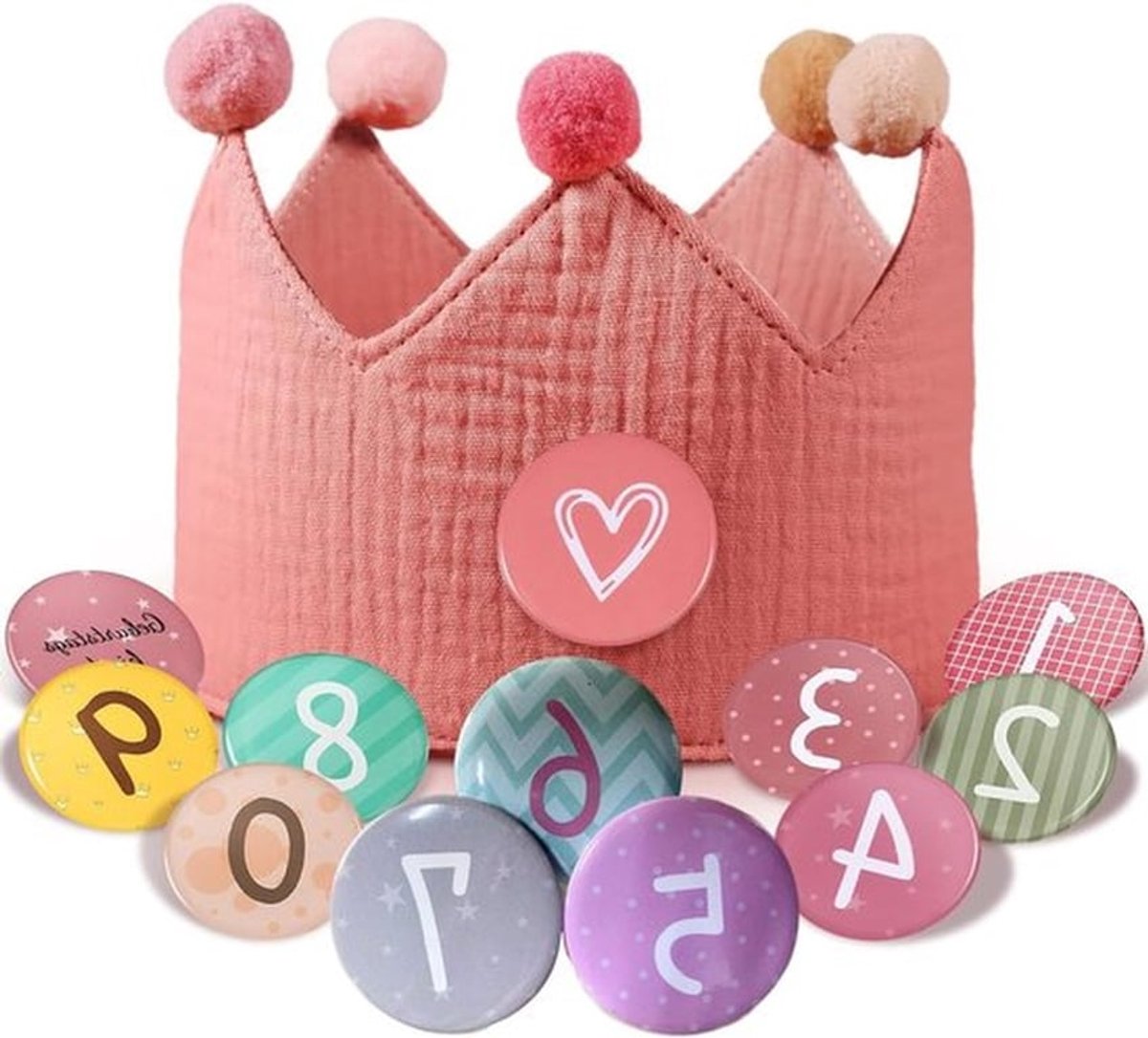 Verjaardagskroon voor Meisjes met Cijfers 0 tot 9 - Feesthoedjes voor Verjaardagsfeestjes en DIY Decoratie