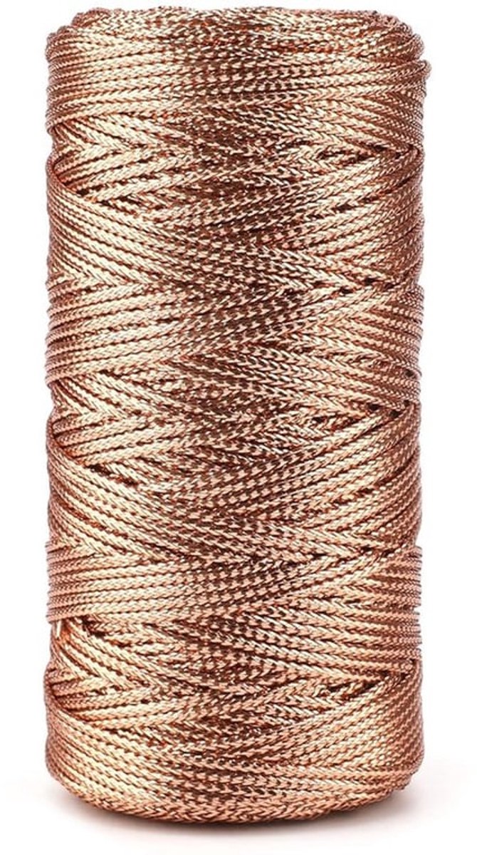 100 m Roze Gouden Draad voor Kerstversiering en Cadeauverpakking - 1.5 mm Niet-elastisch Sieradenkoord