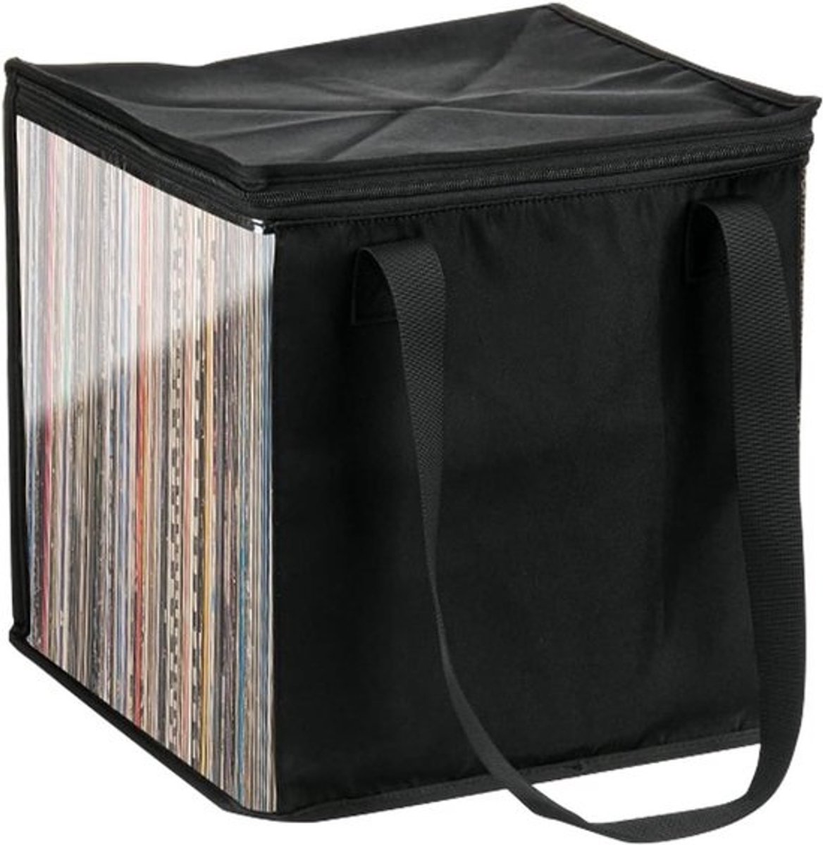 Vinyl Record Opbergbox - Muziekarchief Hoes - Vinyl Verzameling Opslag - Stofdicht Deksel Ontwerp - 30 cm capaciteit - Zwart