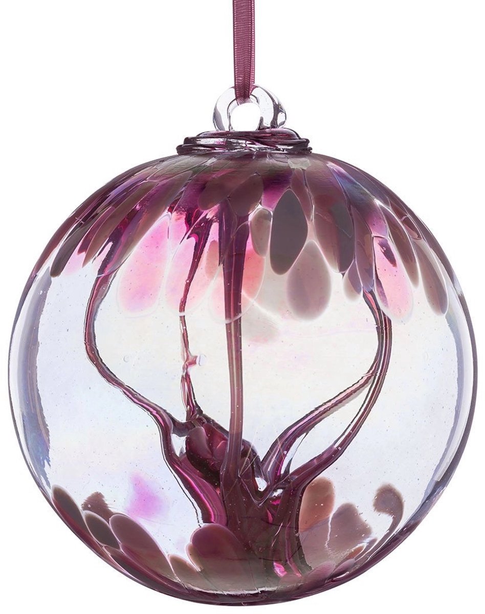 15cm Spirit Ball - Pastel Roze - mondgeblazen glas - kerstmis - vrienschapsbal - spirituele bal