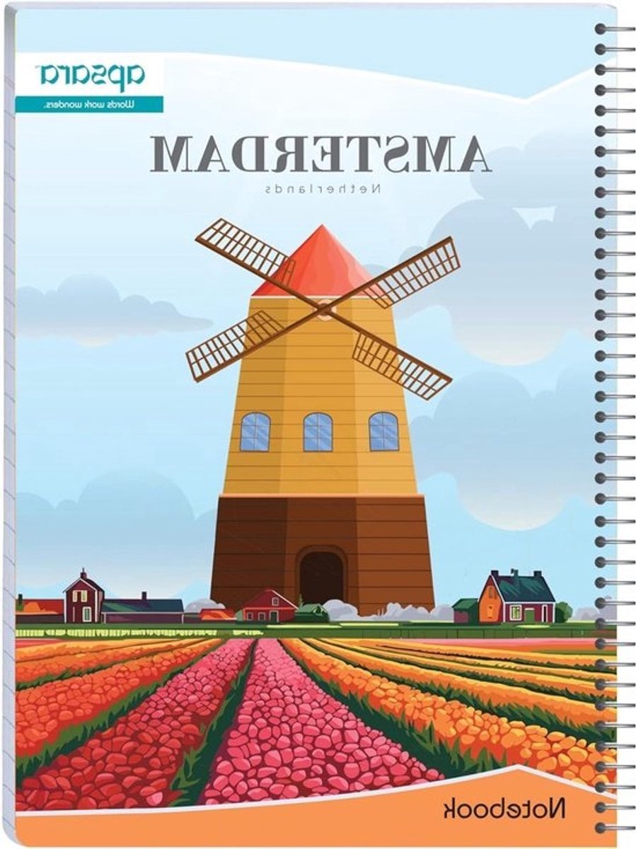 Spiraal Notitieboek - Schrijfblok Enkele Lijn - Notities Maken - Flexibele PP Hoes - A4 - Veelkleurig