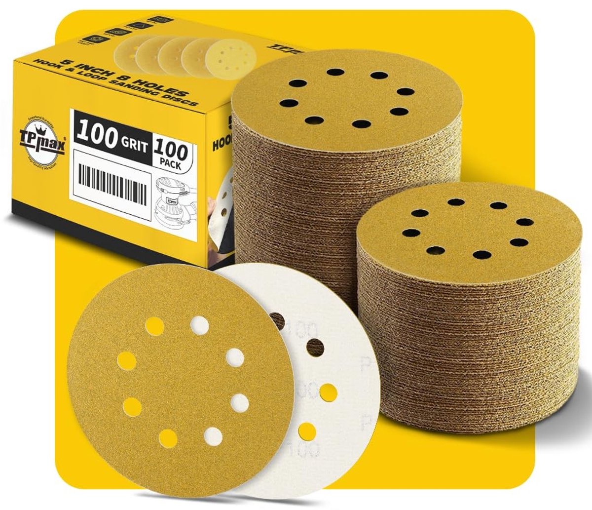 Schuurdiscs 125 mm - 100 Grit - 100 Stuks