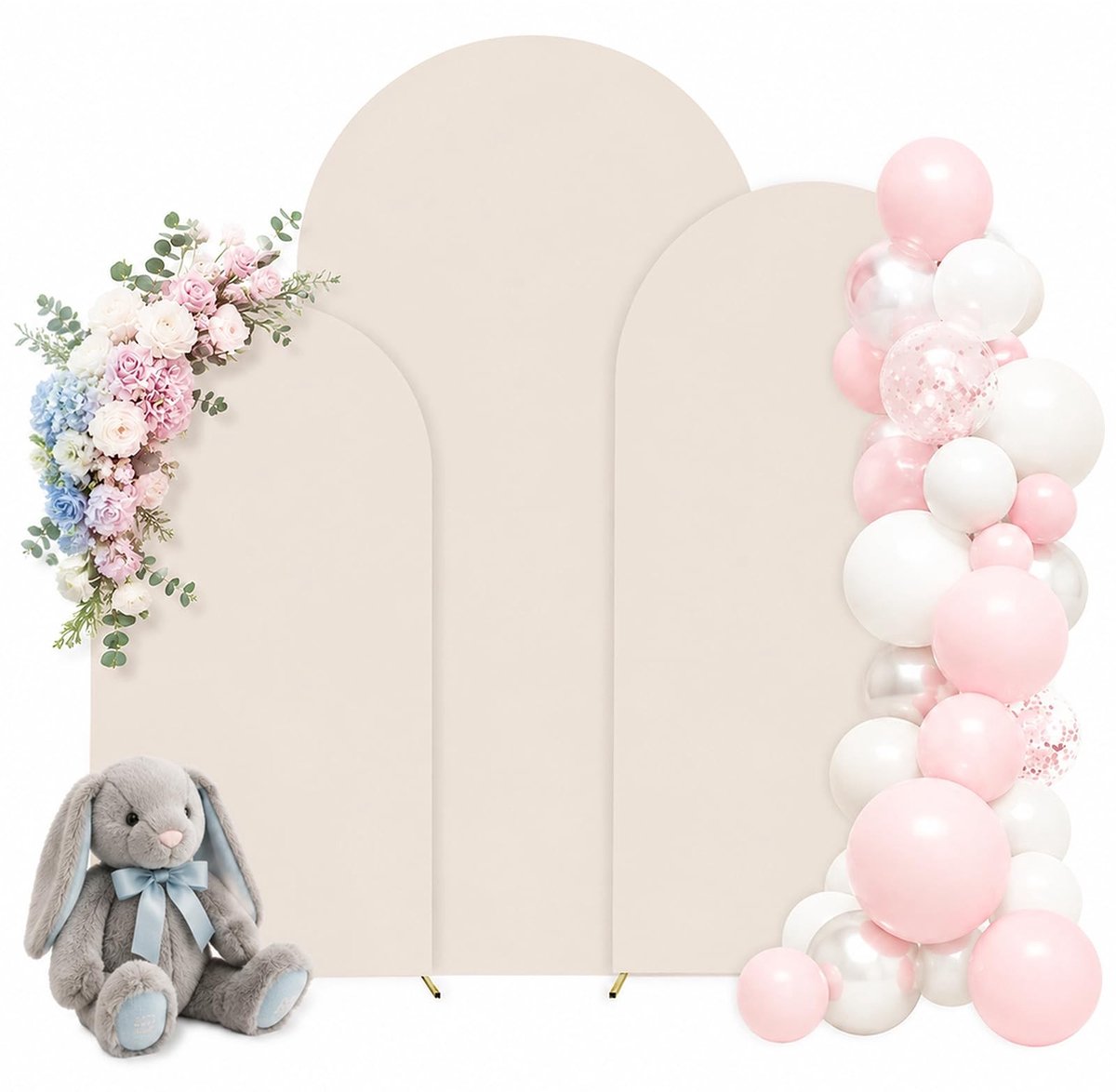 Wedding Arch Cover Set van 3 - Crème voor Ceremonies en Feesten