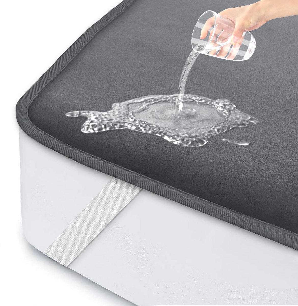 Matrasbeschermer 160 x 200 cm - Waterproof en wasbaar - Donkergrijs