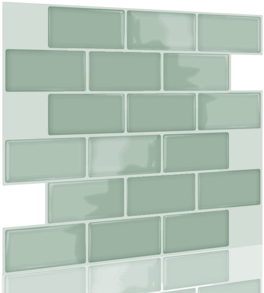 15 Stuks Tegelstickers - 3D Zelfklevend - Groene Marmerlook