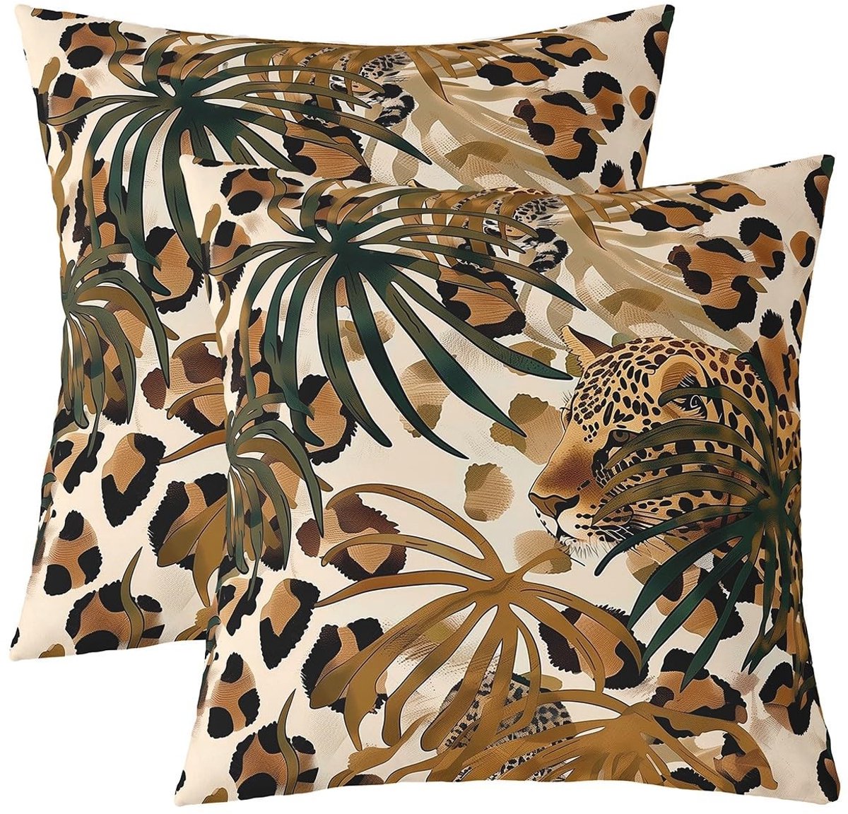 Reversible Kussenhoezen Set van 2 - 50 x 50 cm - Natuurthema