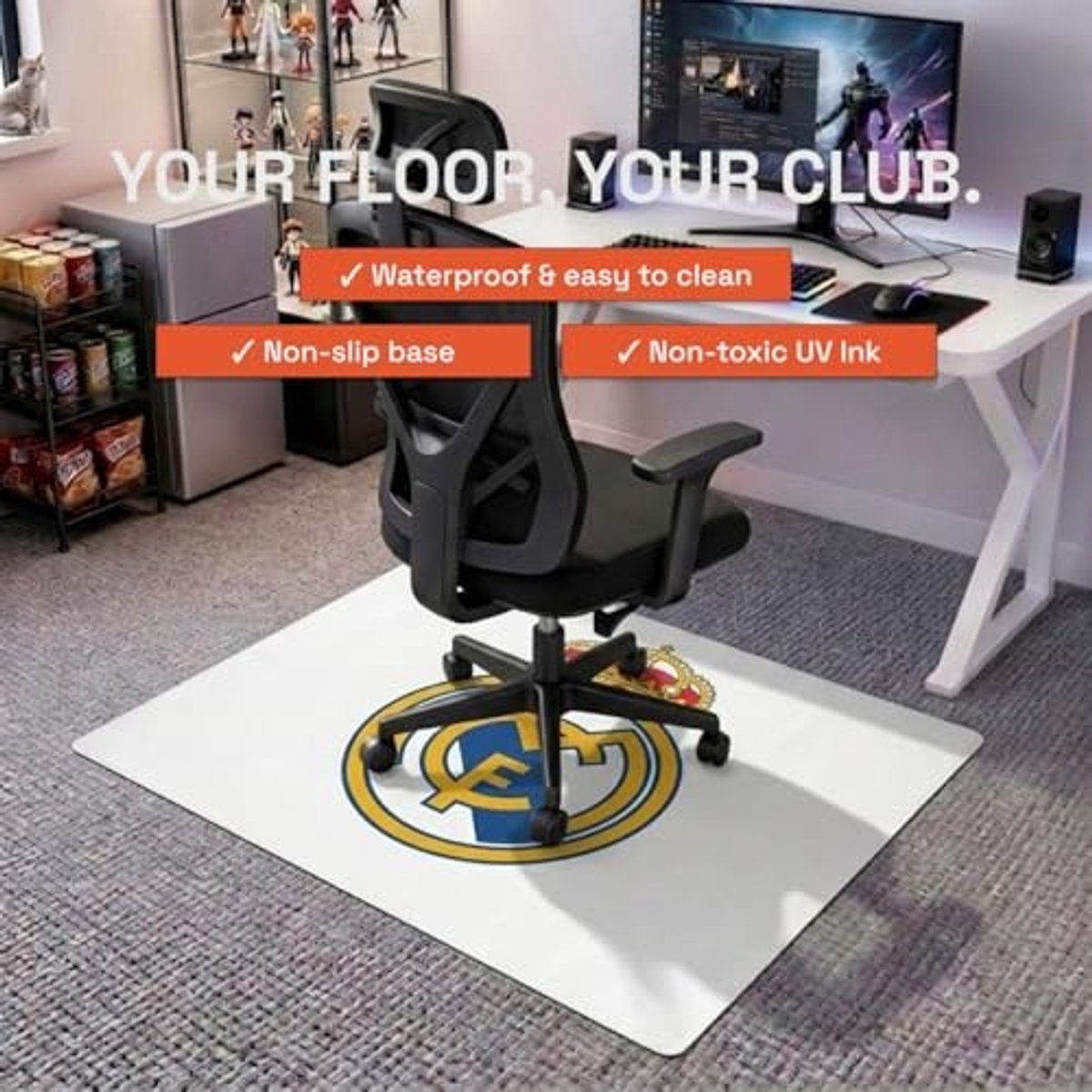 Real Madrid Mat - Waterdicht en Antislip - 125 x 100 cm