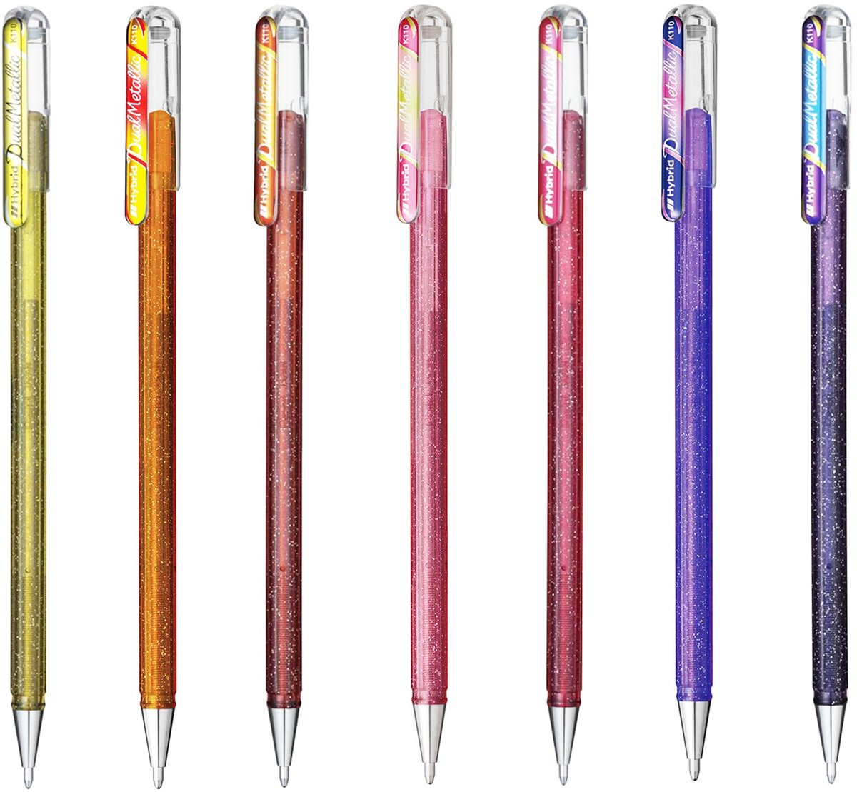 Dual Metallic Gel Rollerball Pennen - Warm Tinten Set van 7