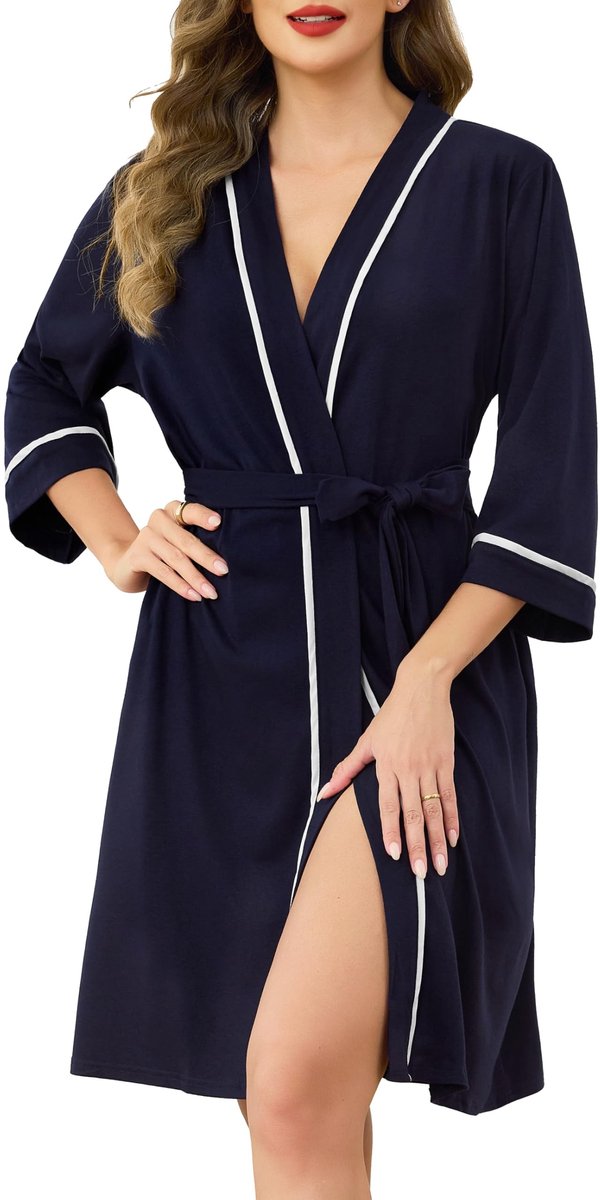 Korte Dames Badjas - Lichtgewicht Terry Kimono