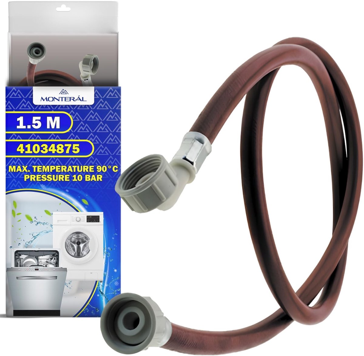 Slang voor Wasmachine en Vaatwasser - 1,5 m, Max. Temperatuur 90 °C