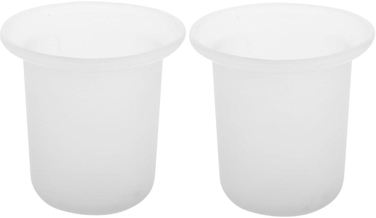 Toiletborstelhouder Set - Mat Glas en Ruimtebesparend