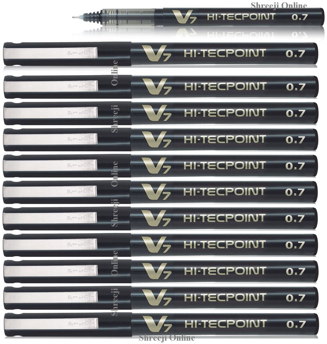 V7 Hi Tecpoint Rollerbal Pen - Zwart - 12 Stuks