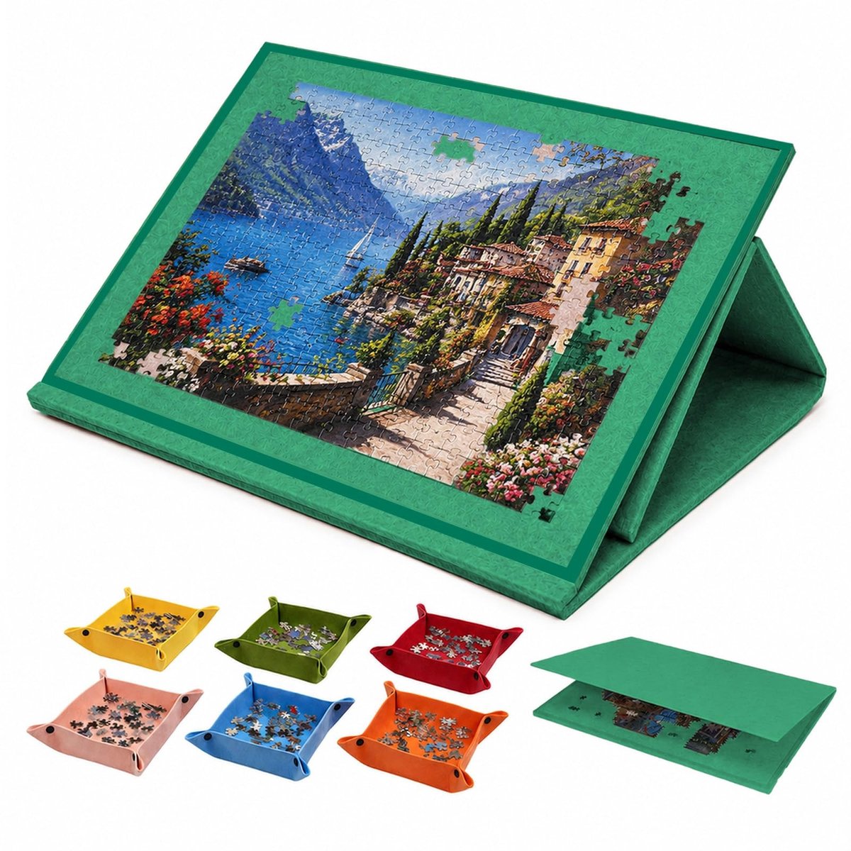 Opvouwbaar Puzzelbord - 1000 Stukjes met Sorteerschalen