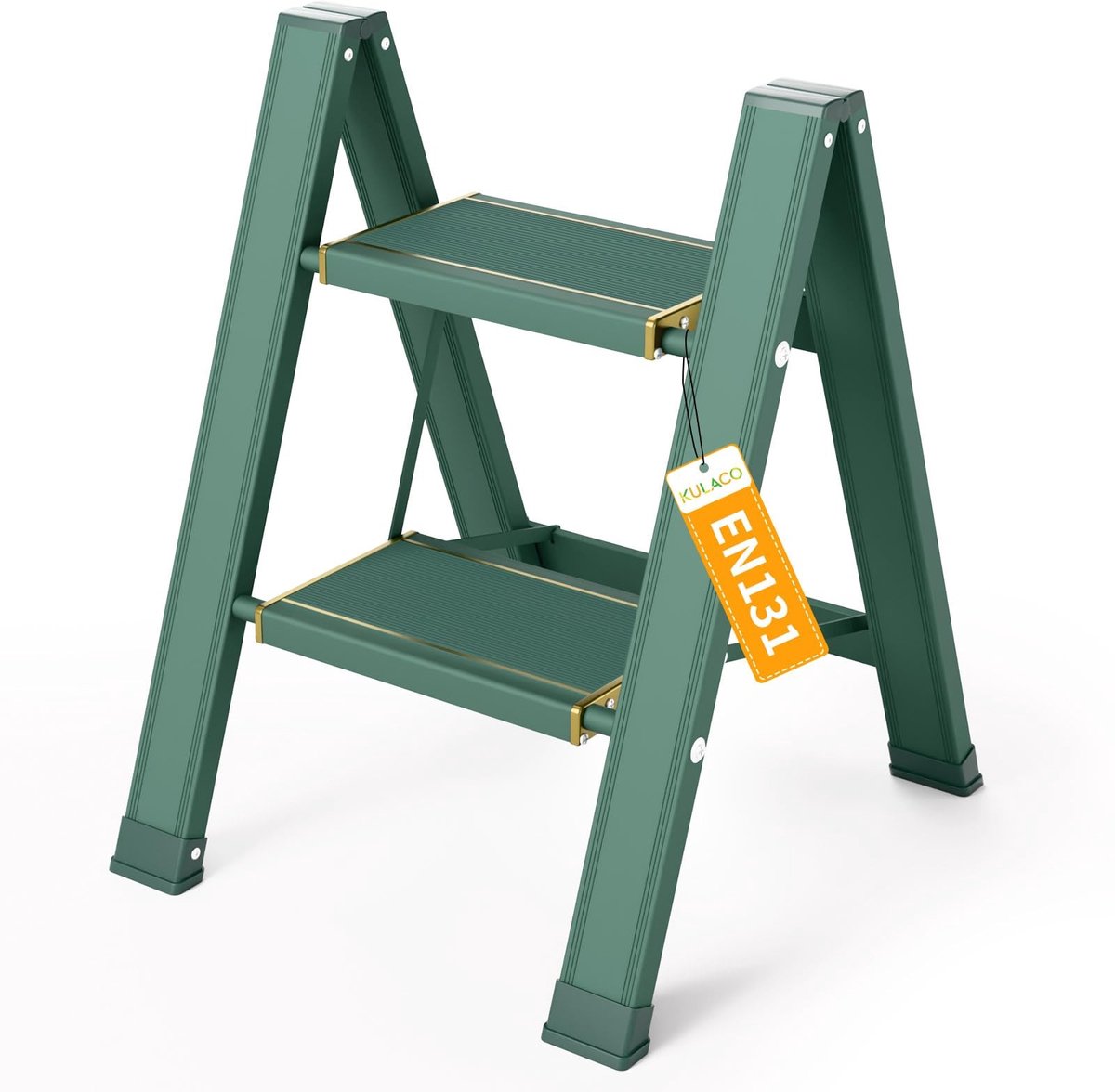 Vouwladder - 2 Treden - 150 kg Capaciteit - Groen
