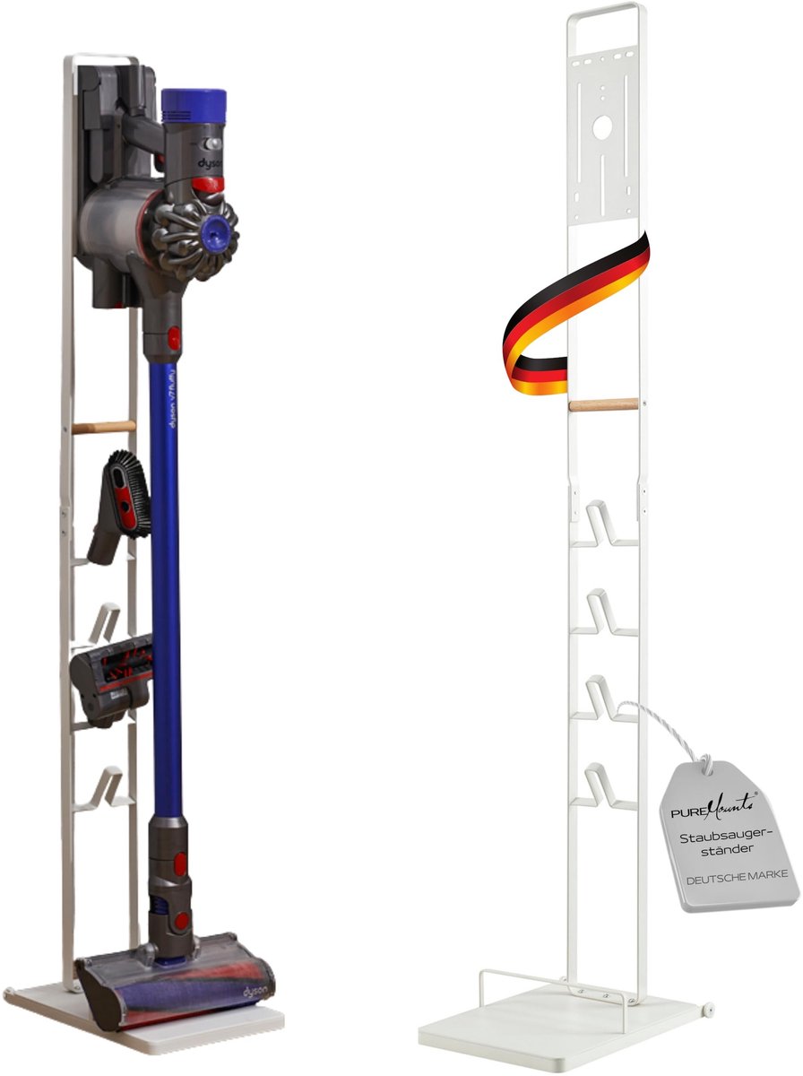 Mobiele Stofzuigerstandaard - Vloerbeschermende Wielen - Compatibel met Dyson V6 t/m V15 - Wit