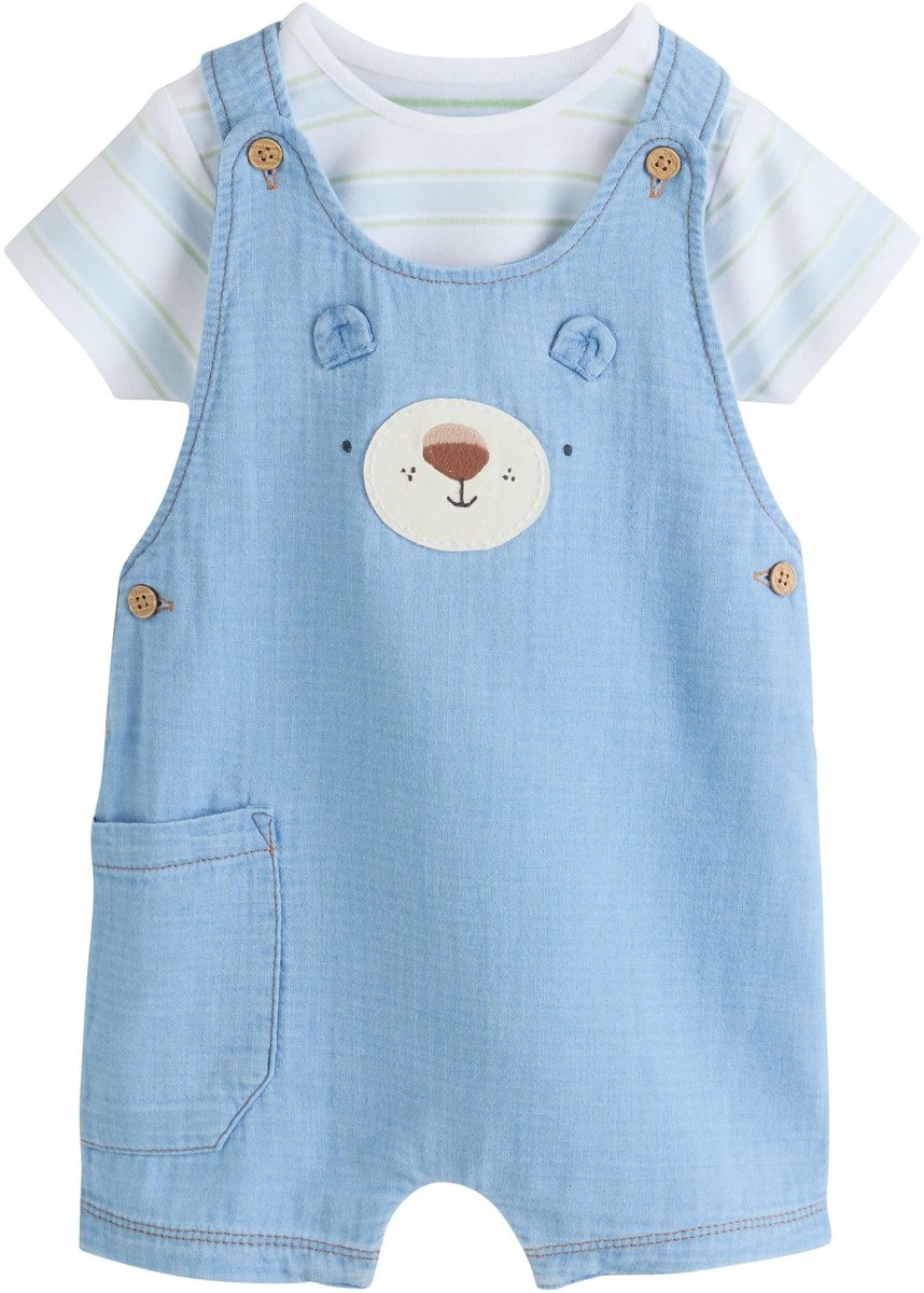 Baby Dungarees en Romper Set - Blauw Beer