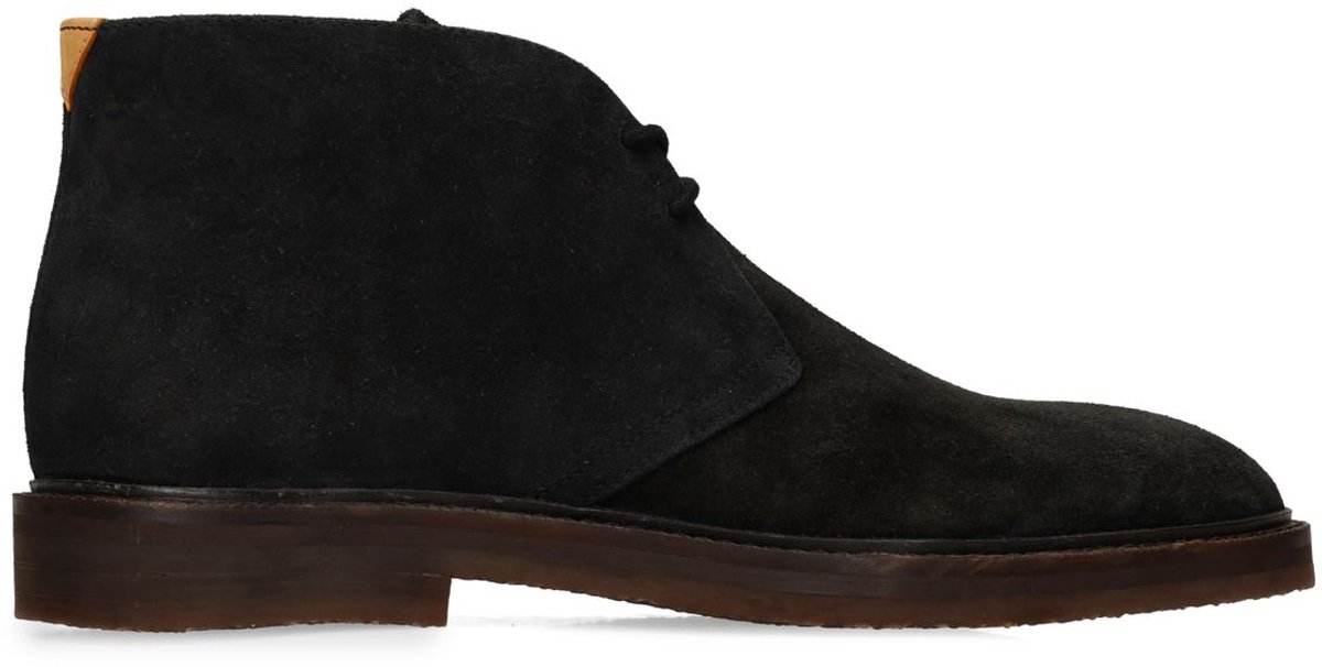 Manfield - Heren - Zwarte suède desertboots - Maat 43