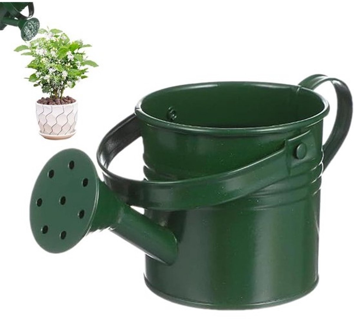 Gieter - Sproeier bloemen - Planten water geven - Roestbestendig ijzer - 6 x 20 x 6 cm - Leger Groen