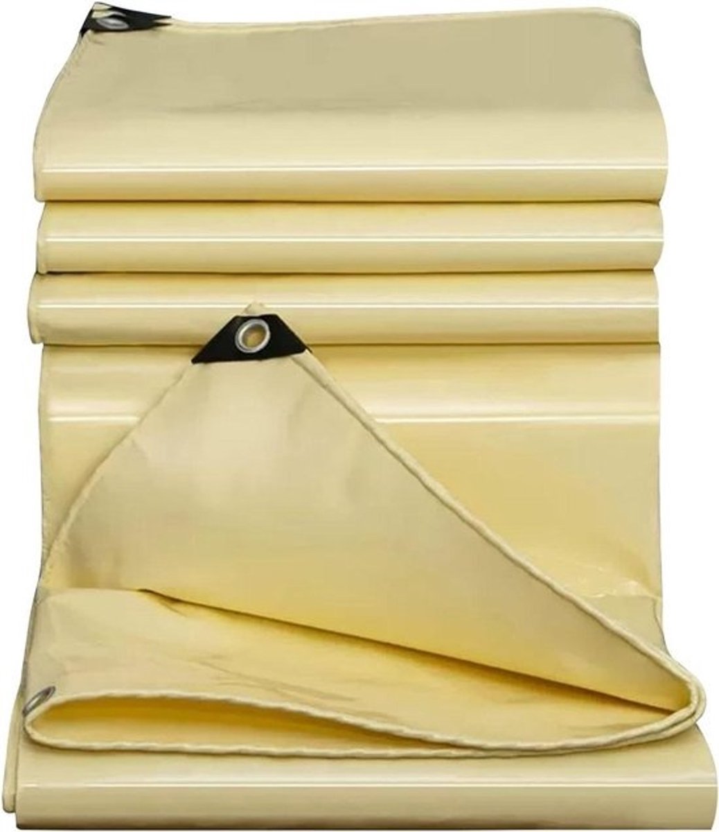 Waterdicht Zeildoek - Afdekzeil Luifel - Buiten Beschermen - Verstevigd met Tules - 2x5m - Beige