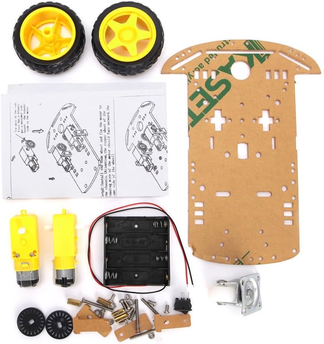 Smart Motor Robot Auto Batterij Box Chassis Kit Snelheidsencoder voor Arduino