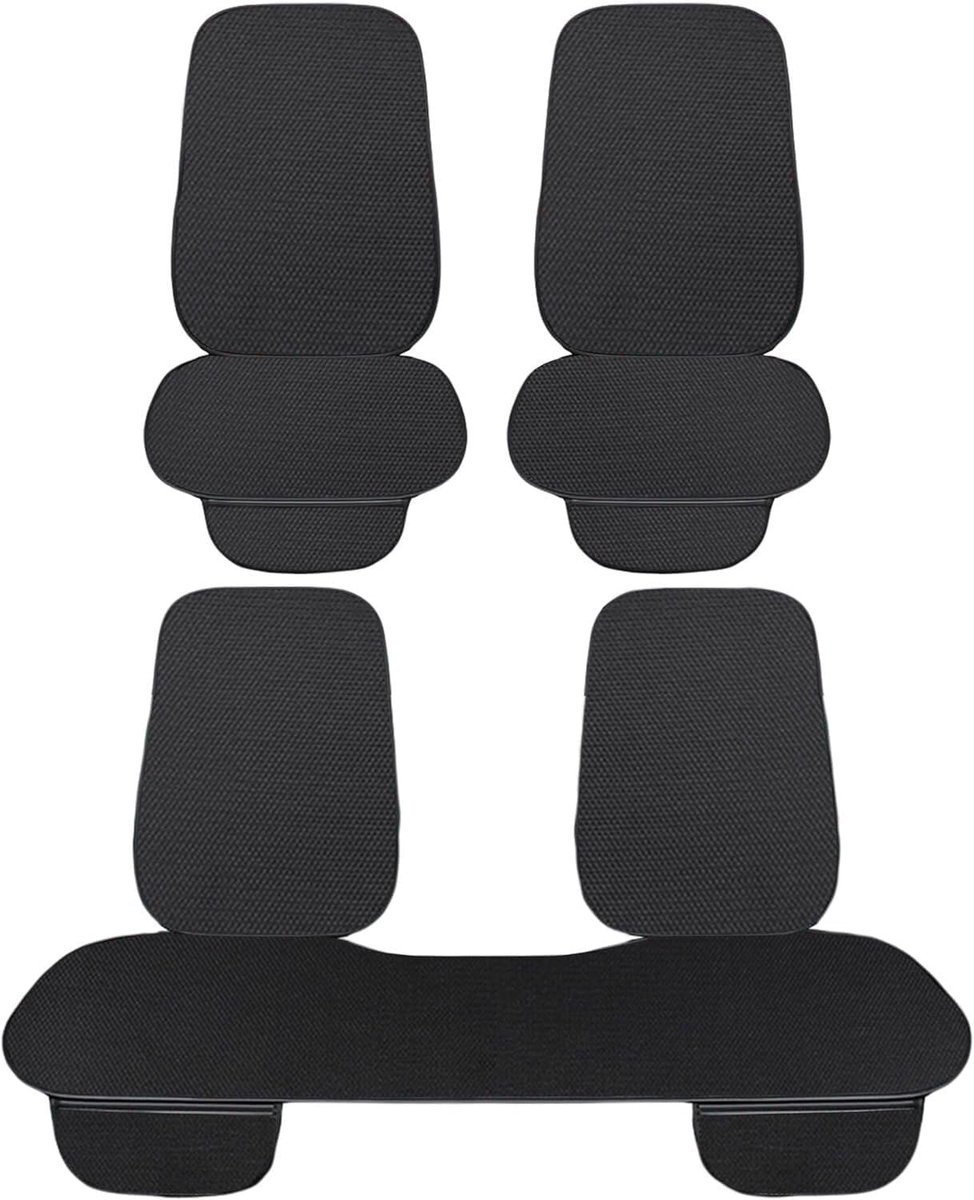 Accessori Lupex Autostoelhoes 3 stuks universele auto | stoelbescherming 2 voor en 1 achter | Protector Comfort Automotive binnenkussen (Silk Ice Black - 7 stuks)