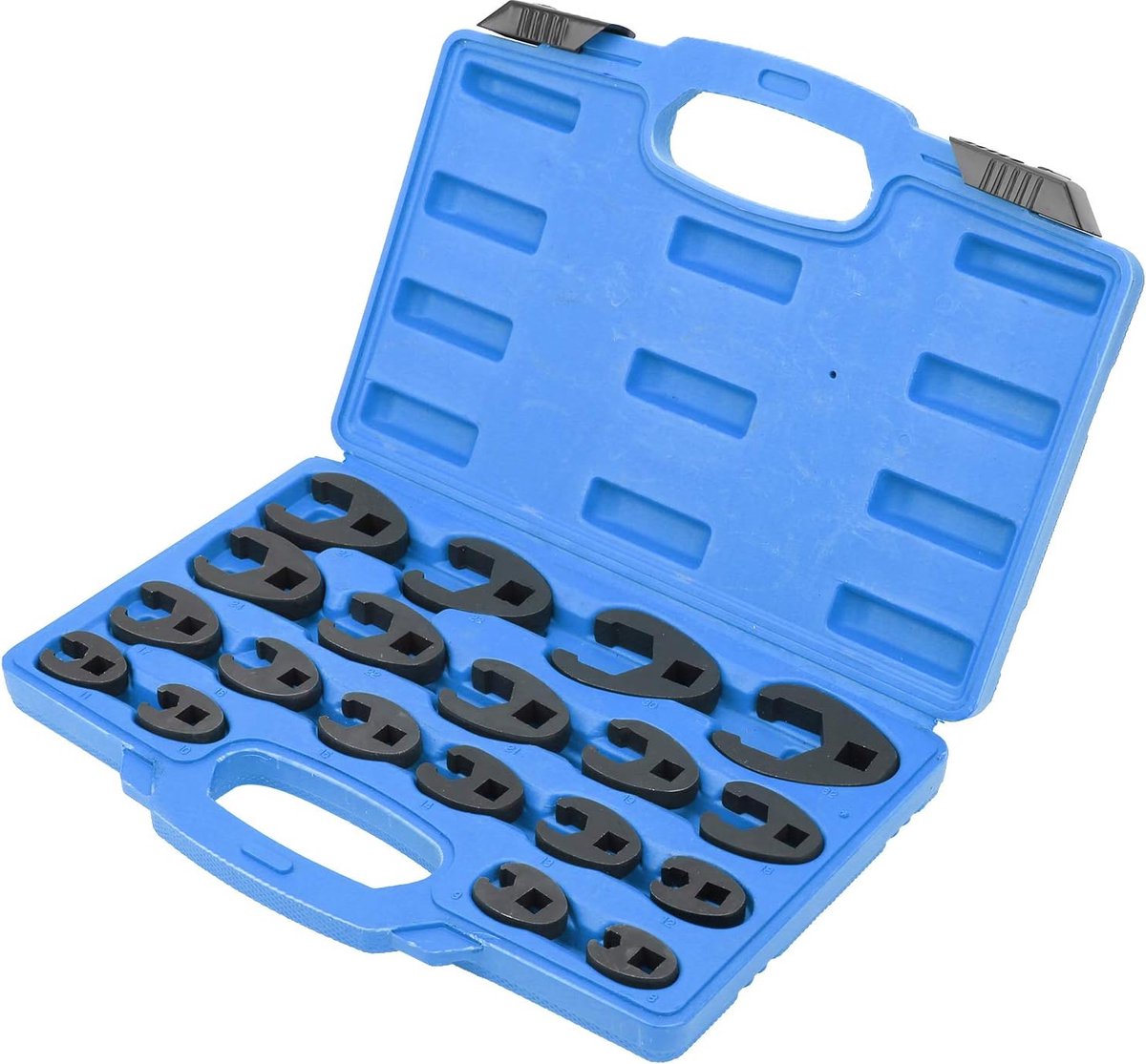Health Gear Flare Moersleutel, Metrische Crowfoot Spanner, 19pcs Crow's Foot Wrench Metric Set 832mm/0.31.3in CrMo Staal met Toolbox Handtool