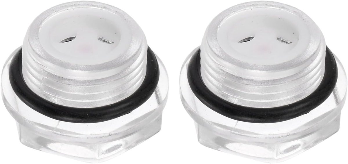 2 stuks glazen oliecontrolelampjes, luchtcompressor, M20 x 1,5 mm, vloeistofniveau-indicator, mannelijke olie-indicator, zeskantige kop, kunststof O-ring voor armaturen, compressorlucht,