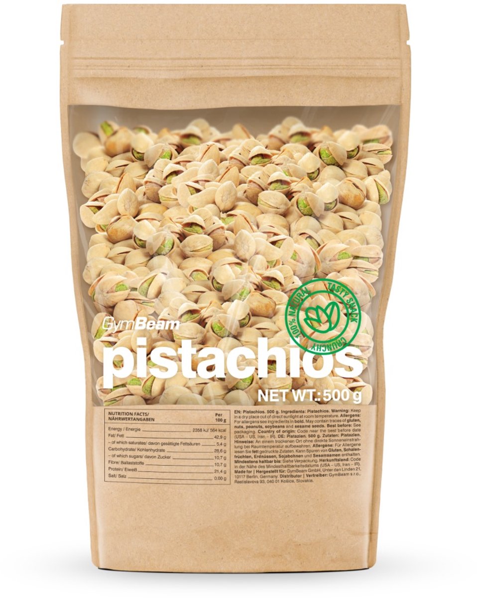 GymBeam Pistachenoten zonder dop 500 g